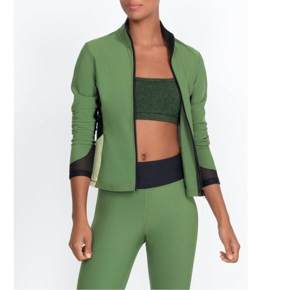 NWT Johnny Was Calme Endurance Mesh Full Zip Jacket XL Green Athletic Activewear - Picture 2 of 16